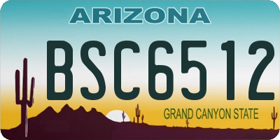 AZ license plate BSC6512