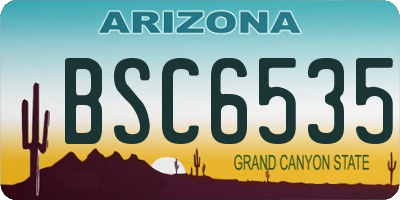 AZ license plate BSC6535