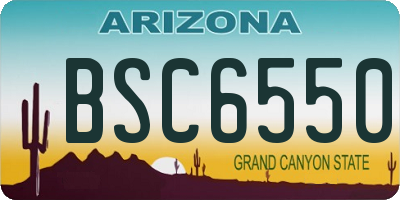 AZ license plate BSC6550