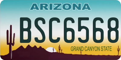 AZ license plate BSC6568