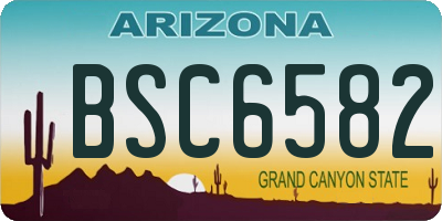 AZ license plate BSC6582