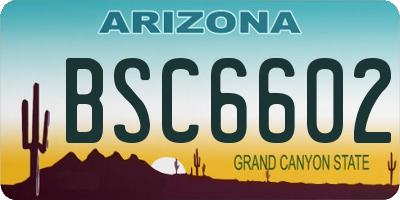 AZ license plate BSC6602