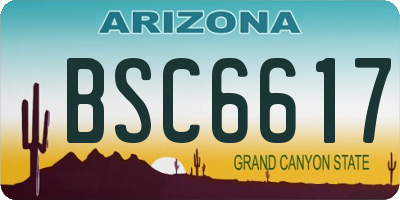 AZ license plate BSC6617