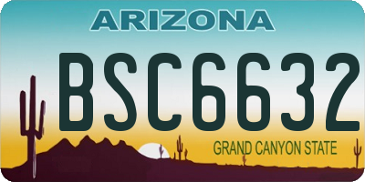 AZ license plate BSC6632