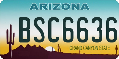AZ license plate BSC6636