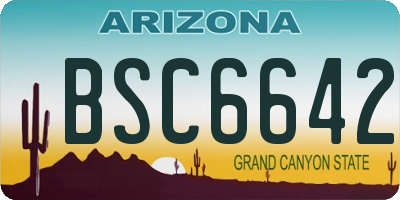 AZ license plate BSC6642