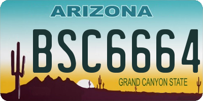 AZ license plate BSC6664