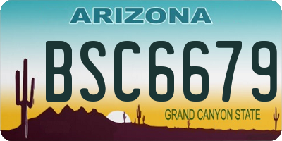 AZ license plate BSC6679