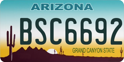 AZ license plate BSC6692