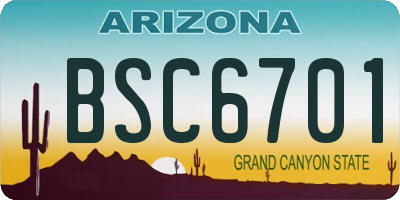 AZ license plate BSC6701