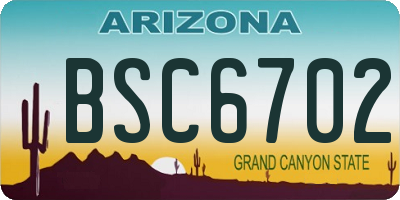 AZ license plate BSC6702