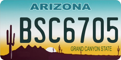 AZ license plate BSC6705