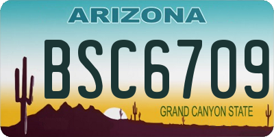 AZ license plate BSC6709