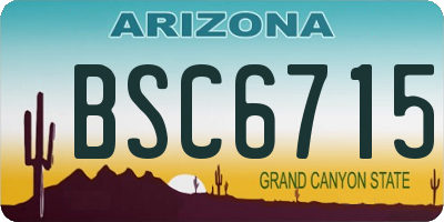 AZ license plate BSC6715