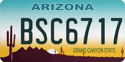 AZ license plate BSC6717