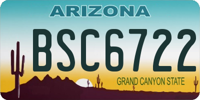 AZ license plate BSC6722
