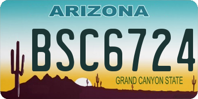 AZ license plate BSC6724