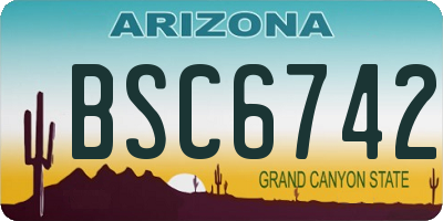 AZ license plate BSC6742