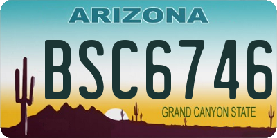 AZ license plate BSC6746