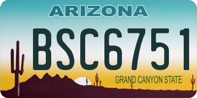 AZ license plate BSC6751