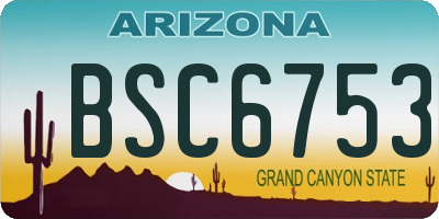 AZ license plate BSC6753