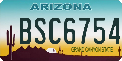 AZ license plate BSC6754