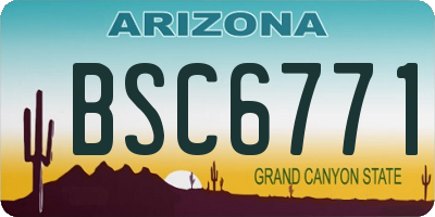 AZ license plate BSC6771