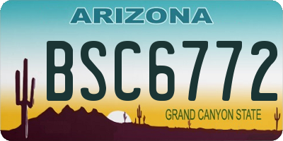 AZ license plate BSC6772