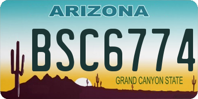 AZ license plate BSC6774