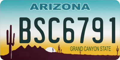 AZ license plate BSC6791