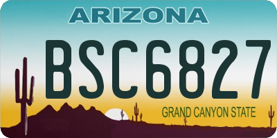 AZ license plate BSC6827