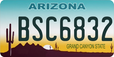 AZ license plate BSC6832