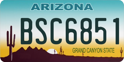 AZ license plate BSC6851