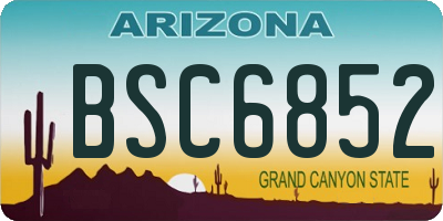 AZ license plate BSC6852