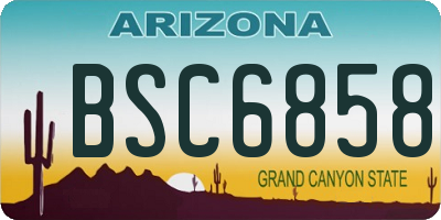 AZ license plate BSC6858