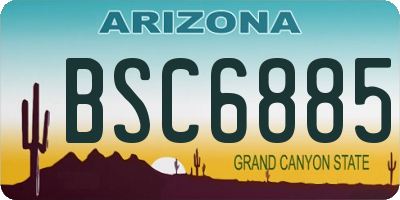 AZ license plate BSC6885