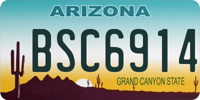 AZ license plate BSC6914