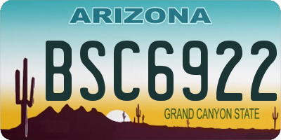 AZ license plate BSC6922