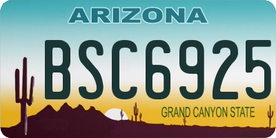 AZ license plate BSC6925