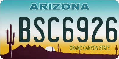 AZ license plate BSC6926