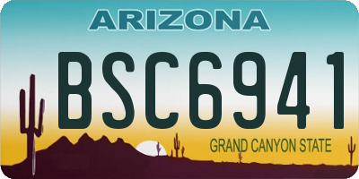 AZ license plate BSC6941