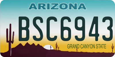 AZ license plate BSC6943