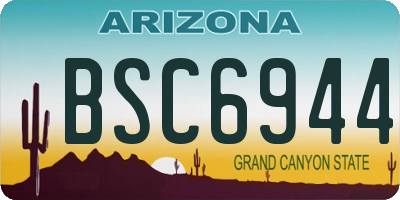 AZ license plate BSC6944