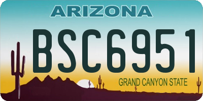 AZ license plate BSC6951