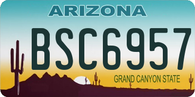 AZ license plate BSC6957