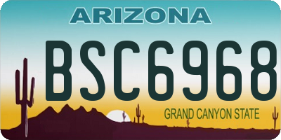 AZ license plate BSC6968