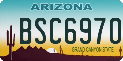 AZ license plate BSC6970