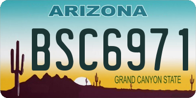 AZ license plate BSC6971