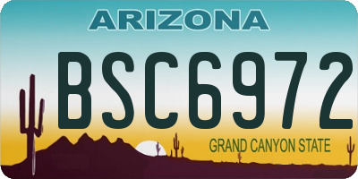 AZ license plate BSC6972