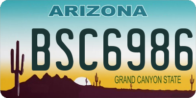 AZ license plate BSC6986